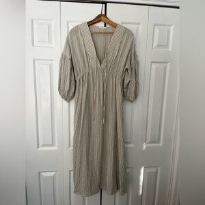 Neuflora Port Augusta Dress - Medium - Sage Stripes